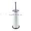 galvanized metal round toilet brush with holder with plastic brush