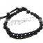 Black Agate Other Shape Men Black Leather Wrap Bracelet