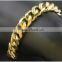 factory wholesale top quality gold plated heavy cuban chain bracelet