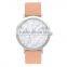 Hot sale luxury charm silver&white woman stainless steel watch original Japan movement genuine leather marble dial watch