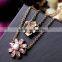 New Design Hot Sale Fashion delicate double layer necklace, pendant necklace, flower pendant necklace
