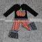 european style western baby wholesale girl boutique halloween with boo embroidery