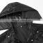 classic black waterproof safe reflective stripe hoodie raincoat