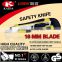 18mm Snap Off Blade Plastic with rubber grip handle Utility Knife