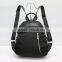 Special design high quality brand soft black leather casual backpack for girls