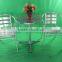 cheap restaurant furniture cast aluminum chair with stainless steel table YC001 YT2