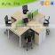 China Manufacturer MDF Modern Commercial Furniture Aluminum Panel Office Cubicle Workstation Modular Office Table Partition WP38