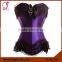 401705 Sexy Girls Lace Ribbon Satin Purple Corset