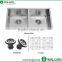Double equal bowl hand made stainless steel kitchen sink