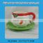 Decorative ceramic christmas candy dish with snowman painting