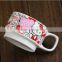 hot-selling lovely cartoon hello kitty ceramic 3-piece set ceramic stacked kettle and tea bowl mug with handle