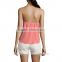 Cute Coral Silk Surplice Halter Blouse Alibaba China Supplier