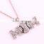 Clear Crystal Rhodium Plated Snake Chain Softball Mom Sports Necklace Women