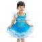 2015 shiny blue lace sleeves children costume