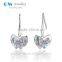 Latest Trends Earrings Multicolor Diamond Butterfly Hanging Earring Wholesale Silver Earring