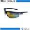 Trendy design retro men women half rim protective sports custom logo reflective blue lens sunglasses goggles