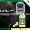 2017 New trend mobile accessories QC Electronic fast safety 2in1 usb LED portable multi-usb long car charger for Samsung/iphone7