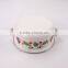 Double Handle Vegetable 3Pcs Enamel Cookware Set With Decoration