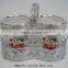 2pcs round glass jar with nice decal in a metal rack