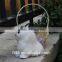 wholesale gifts high quality plush animals fake fur cat in basket