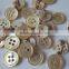4 holes natural brown trochus shell buttons with rim
