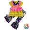 Short Sleeve Ruffle Clothes Set Cotton & Polyester Soft Outfit 0-6 Years Old Baby Girls Boutique Outfits