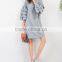 New Style Casual Straight Women Ruffle Sleeve Tee Dress Autumn Fashion Female Knee Length Grey Dresses