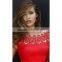 2016 Latest Cap Sleeves Two Piece Prom Dress Red Gowns Pictures For Women HSD9410