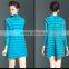 Spring models lady casual clothing stripped turtleneck crinkled dress