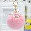 Myfur New Arrival Hotsale Colorful Pom Poms 8cm Rabbit Fur Ball Keychain