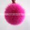Myfur Light Blue Real Fox Fur Pompom Wholesale Animal Fur Accessory