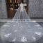HSP1704 High Quality Lace Appliqued Veil Wedding Bridal Long Cathedral