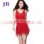 L-7005 Sexy shiny fabric fringe stage latin dance dress for women