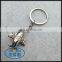 Promotional silver air plane keychain engraved chrome keyring with gift box