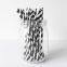 Black And White Striped Paper Straws Biodegradable Compostable 6mm