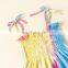 baby summer dress girls' dresses rainbow kids dresses wholesale cotton children clothes