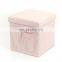 Wholesaler soft upholstery furniture modern folding storage stool ottoman