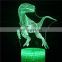 Creative 3D Dinosaur Lamp Jurassic Park Colorful Night Light Atmosphere Children's Room Decor Nightlight Christmas Birthday Toys