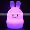 Premium 7 Colors bunny LED Baby Night Light Silicone Soft Cartoon night Lamp for Baby Nursery