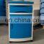 Stock Supply High Quality ABS plastic Hospital Bedside Locker with cabinets and wheels