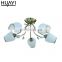 HUAYI Simple Chinese Style Design Iron Glass E27 60w Indoor Bedroom Hotel Modern Led Ceiling Light