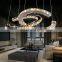 Circle LED Pendant Light For Study Bedroom Hotel Crystal Hanging Lamp Lighting Fixture