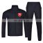 Black high quality Customize Logo Cotton Polyester track suits with mesh inner for men Zipper jackets with Joggers