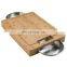 Rectangular Multifunctional Kitchen Bamboo chopping Cutting Board With Stainless Steel Bowls Compartments Container Drawers