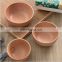 Eco friendly logo small large rustic wooden dough salad fruit mixing decorative serving bowl basin and spoon set handmade