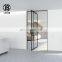 modern hinge lock interior handle hidden glass aluminum French morden house  Villa large luxury panoramic entry pivot door