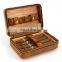 wholesale modern small  travel portable solid cigar box bag cedar leather  cigar case humidor