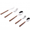High Quality Wood Grain ABS Plastic Handle Sterling Silverware Reusable Cutlery Set