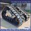 Large tractor modified with half chain rail anti-skid
