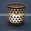 Black Glass Votive Candle Holders With Laser Engraving Design For Home & Wedding